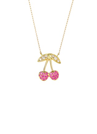Detail View - Click To Enlarge - BIJOU DE M - Cherry 18K Gold Diamond Ruby Necklace
