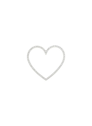 Main View - Click To Enlarge - BIJOU DE M - Large Open Heart 18K White Gold Diamond Single Earring