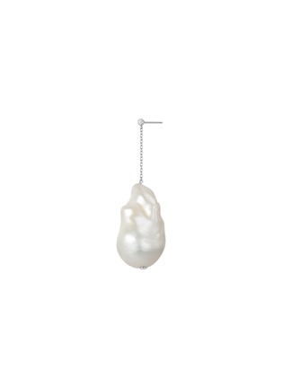 Detail View - Click To Enlarge - BIJOU DE M - Baroque Pearl 18K White Gold Freshwater Pearl Single Chain Earring