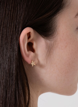  - BIJOU DE M - Reversible Star 18K Gold Diamond Resin Single Earring — Left