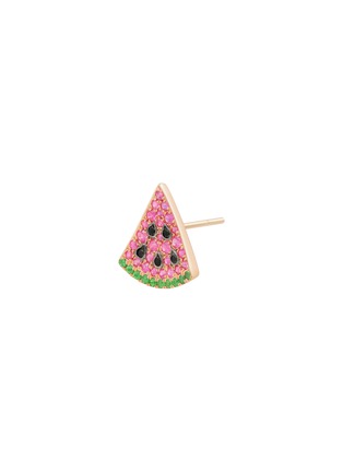 Detail View - Click To Enlarge - BIJOU DE M - Watermelon 18K Rose Gold Diamond Ruby Garnet Single Earring