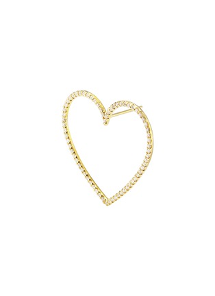 Detail View - Click To Enlarge - BIJOU DE M - Large Open Heart 18K Gold Diamond Single Earring