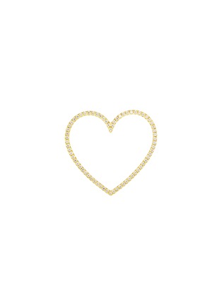 Main View - Click To Enlarge - BIJOU DE M - Large Open Heart 18K Gold Diamond Single Earring