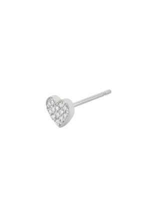 Detail View - Click To Enlarge - BIJOU DE M - Petit Heart 18K White Gold Diamond Single Earring