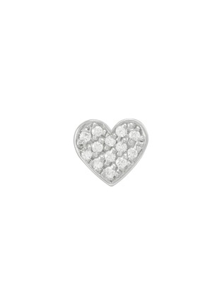 Main View - Click To Enlarge - BIJOU DE M - Petit Heart 18K White Gold Diamond Single Earring