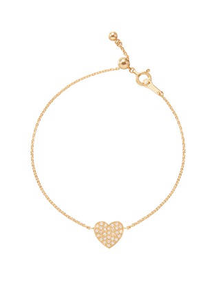 Detail View - Click To Enlarge - BIJOU DE M - Reversible Heart 18K Gold Diamond Resin Bracelet
