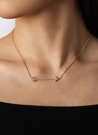 Detail View - Click To Enlarge - BIJOU DE M - Cupid 18K Gold Diamond Necklace