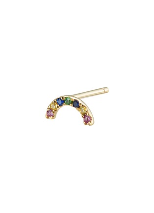 Detail View - Click To Enlarge - BIJOU DE M - Petit Rainbow 18K Gold Sapphire Garnet Single Earring
