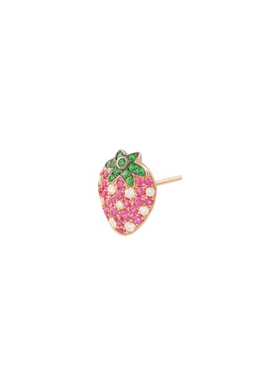 Detail View - Click To Enlarge - BIJOU DE M - Strawberry 18K Rose Gold Diamond Ruby Garnet Single Earring