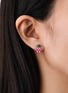 Detail View - Click To Enlarge - BIJOU DE M - Strawberry 18K Rose Gold Diamond Ruby Garnet Single Earring