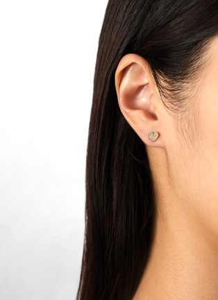 Detail View - Click To Enlarge - BIJOU DE M - Petit Heart 18K Gold Diamond Single Earring
