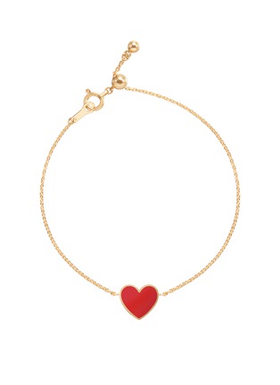 Main View - Click To Enlarge - BIJOU DE M - Reversible Heart 18K Gold Diamond Resin Bracelet