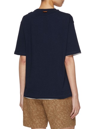 Back View - Click To Enlarge - FAFAMOON - Double Neck Cotton Jersey T-Shirt