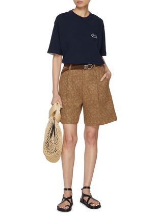Figure View - Click To Enlarge - FAFAMOON - Double Neck Cotton Jersey T-Shirt