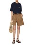 Figure View - Click To Enlarge - FAFAMOON - Double Neck Cotton Jersey T-Shirt