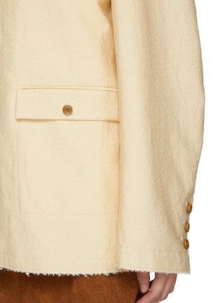  - FAFAMOON - Silk Scarf Draped Round Neck Suit Jacket