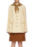 Main View - Click To Enlarge - FAFAMOON - Silk Scarf Draped Round Neck Suit Jacket