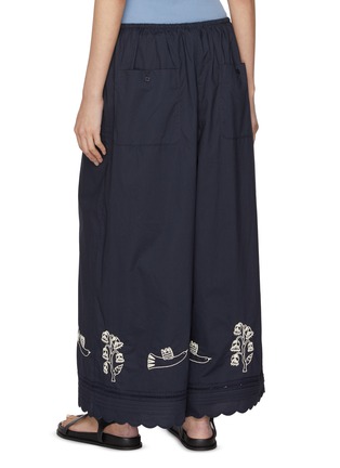 Back View - Click To Enlarge - FAFAMOON - Lace Patchwork Embroidered Cotton Wide Leg Pants