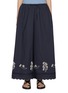 Main View - Click To Enlarge - FAFAMOON - Lace Patchwork Embroidered Cotton Wide Leg Pants