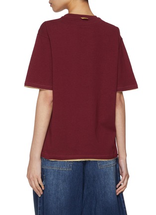 Back View - Click To Enlarge - FAFAMOON - Double Neck Cotton Jersey T-Shirt