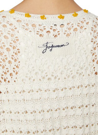  - FAFAMOON - Cut Out Crochet Floral Embroidered Cardigan