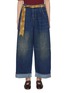 Main View - Click To Enlarge - FAFAMOON - Embroidered Straight Leg Denim Baggy Jeans