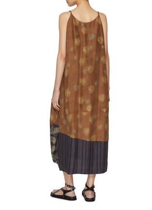 Back View - Click To Enlarge - FAFAMOON - Knot Patchwork Silk Blend Maxi Dress