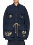 Main View - Click To Enlarge - FAFAMOON - Botanical Embroidered Four Pocket Thin Coat