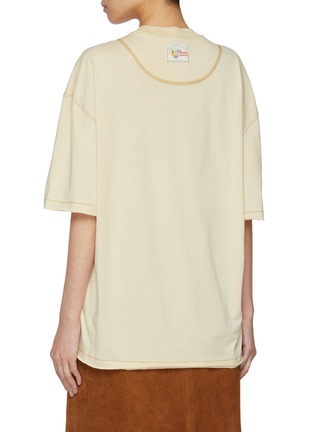 Back View - Click To Enlarge - FAFAMOON - Oversized Vandalism Dachshund Cotton Jersey T-Shirt