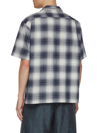 Back View - Click To Enlarge - TOGA VIRILIS - Ombré Chequered Tassel Trim Cotton Shirt