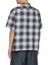 Back View - Click To Enlarge - TOGA VIRILIS - Ombré Chequered Tassel Trim Cotton Shirt