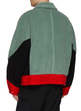 Back View - Click To Enlarge - TOGA VIRILIS - Furry Contrast Panelled Wool Jacket