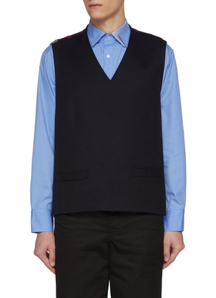 Main View - Click To Enlarge - TOGA VIRILIS - Pattern Knitted Wool Mohair Vest