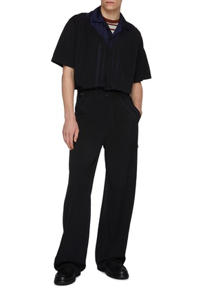 Figure View - Click To Enlarge - TOGA VIRILIS - Western Framed Collar Twill Shirt