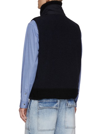 Back View - Click To Enlarge - TOGA VIRILIS - Furry Tonal Panelled Wool Vest