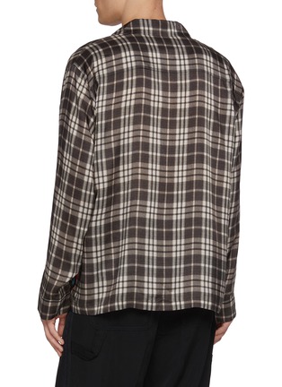 Back View - Click To Enlarge - TOGA VIRILIS - Cupro Checkered Printed Shirt