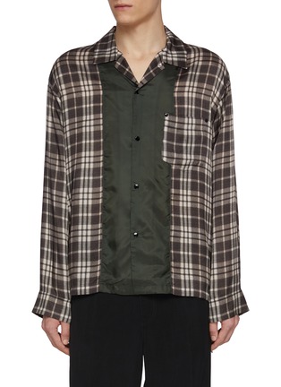 Main View - Click To Enlarge - TOGA VIRILIS - Cupro Checkered Printed Shirt