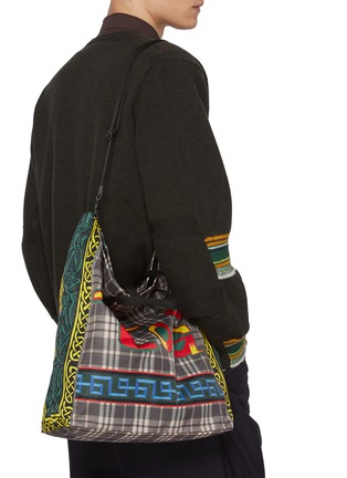 Front View - Click To Enlarge - TOGA VIRILIS - Printed Checkered Tote Bag