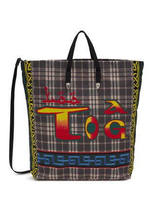 Main View - Click To Enlarge - TOGA VIRILIS - Printed Checkered Tote Bag