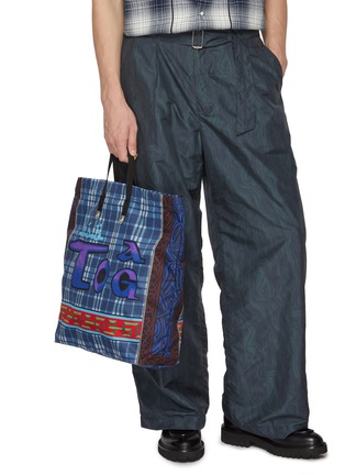 Front View - Click To Enlarge - TOGA VIRILIS - Printed Checkered Tote Bag