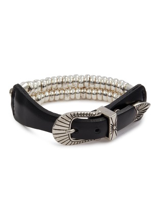 Main View - Click To Enlarge - TOGA VIRILIS ACCESSORIES - Beads Bangle Leather Bracelet