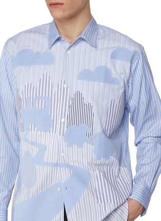  - COMME DES GARÇONS SHIRT - Farmland Scenery Striped Patchwork Cotton Shirt