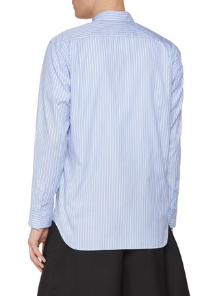 Back View - Click To Enlarge - COMME DES GARÇONS SHIRT - Farmland Scenery Striped Patchwork Cotton Shirt