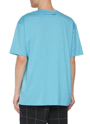 Back View - Click To Enlarge - COMME DES GARÇONS SHIRT - Oversized Back Logo Cotton T-Shirt