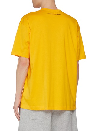 Back View - Click To Enlarge - COMME DES GARÇONS SHIRT - Oversized Back Logo Cotton T-Shirt