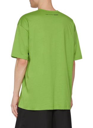 Back View - Click To Enlarge - COMME DES GARÇONS SHIRT - Oversized Back Logo Cotton T-Shirt