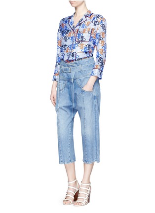 Figure View - Click To Enlarge - RACHEL COMEY - 'Tolleson' belted cropped wide leg denim pants