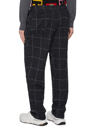 Back View - Click To Enlarge - COMME DES GARÇONS SHIRT - Wrinkled Windowpane Checkered Wool Pants
