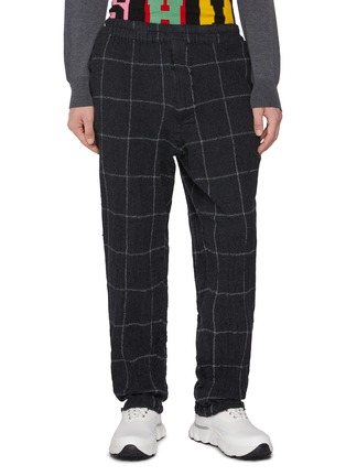 Main View - Click To Enlarge - COMME DES GARÇONS SHIRT - Wrinkled Windowpane Checkered Wool Pants