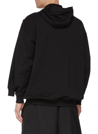 Back View - Click To Enlarge - COMME DES GARÇONS SHIRT - Double Sleeve Cotton Hoodie